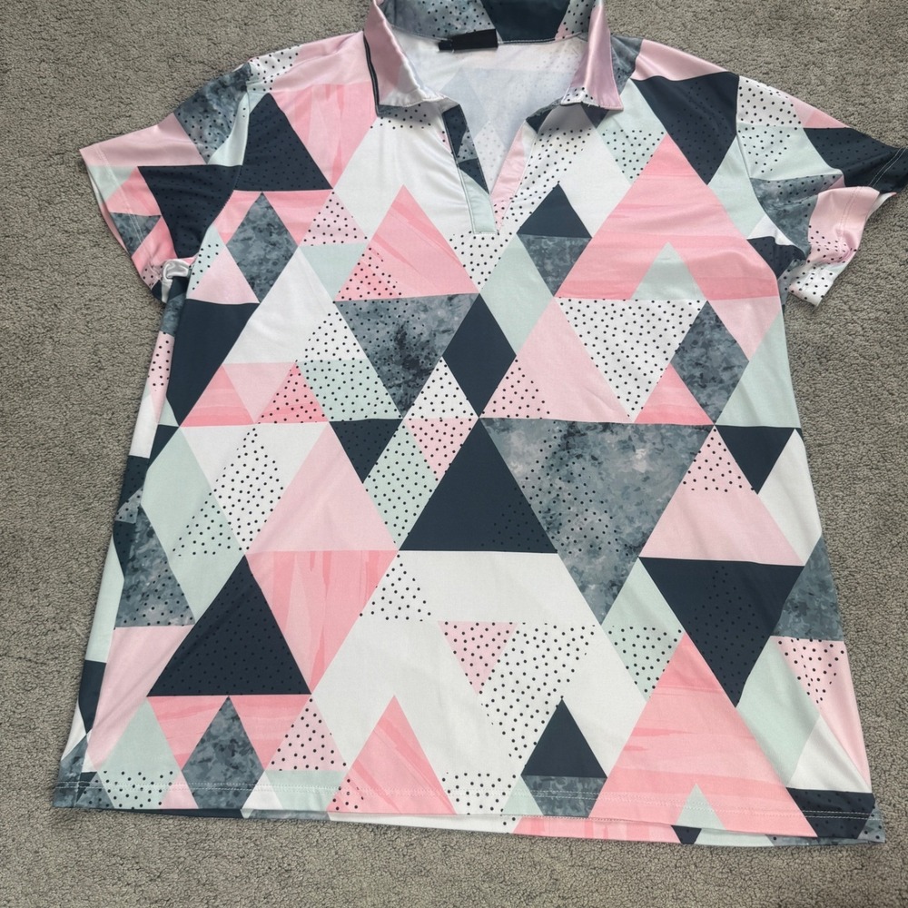 Yatta Golf Men's XXL Short Sleeve Polo Pink Gray Lightweight